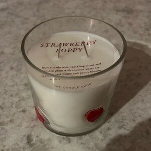 “New” The Candle Shop Strawberry Poppy Scented 15 oz Candle
